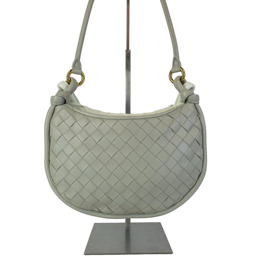 Bottega Veneta Gemelli Shoulder Bag Gray/White
