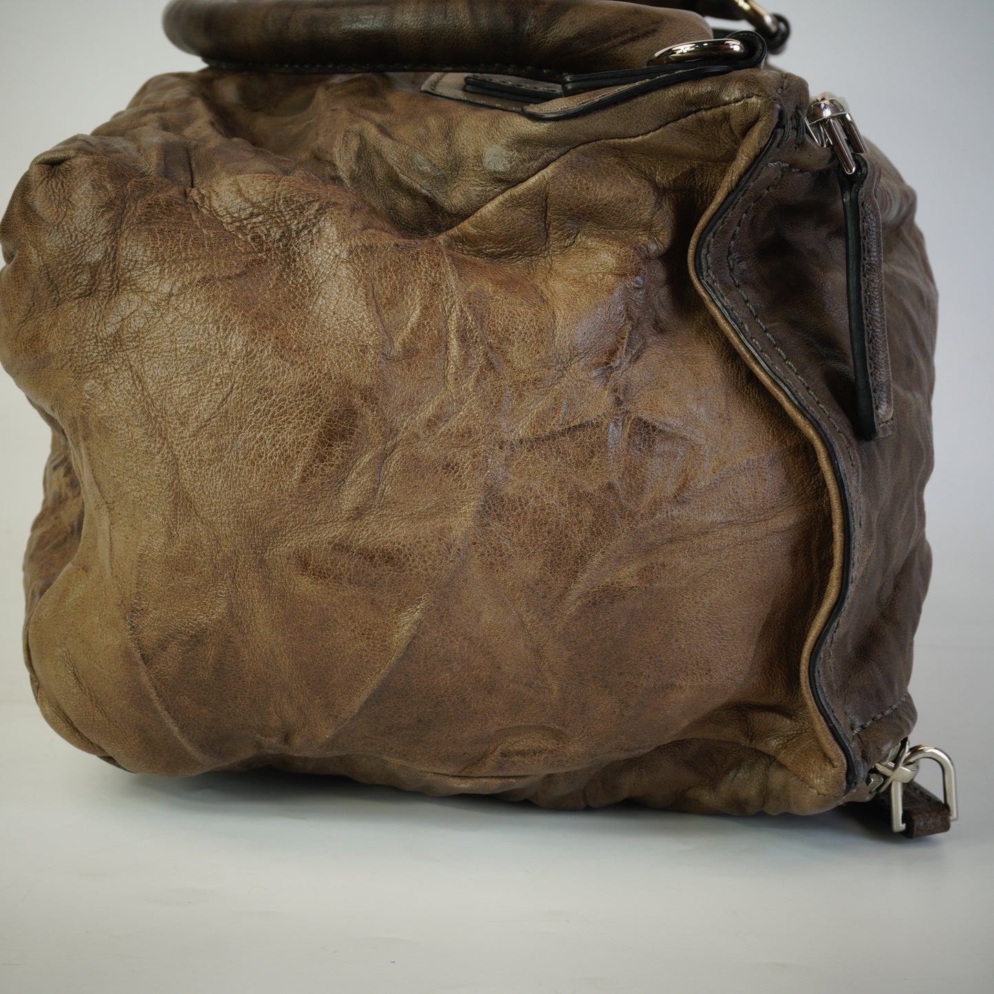 Givenchy Pandora Medium Crinkled Textured Brown SHW