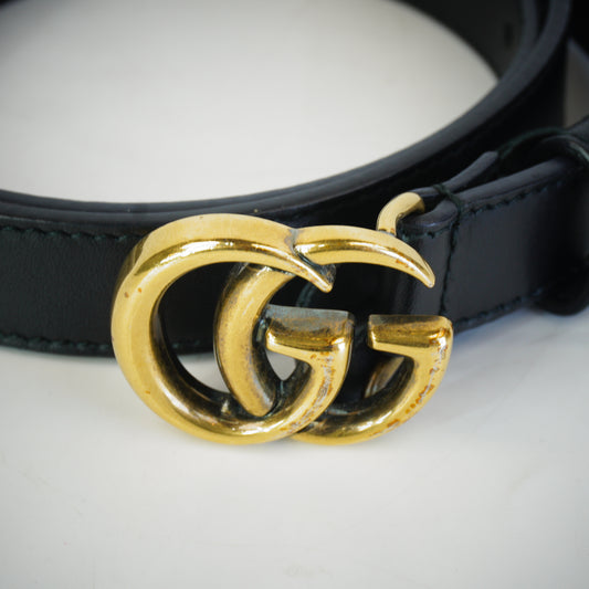 Gucci GG Marmont Leather Belt GHW