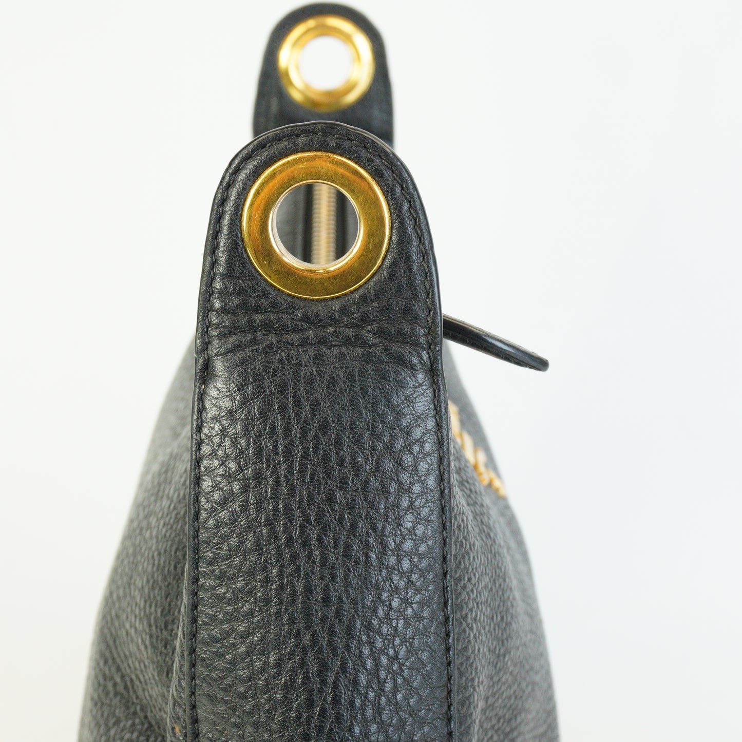 Prada Vitello Phoenix Hobo Bag Dove Grey Medium GHW
