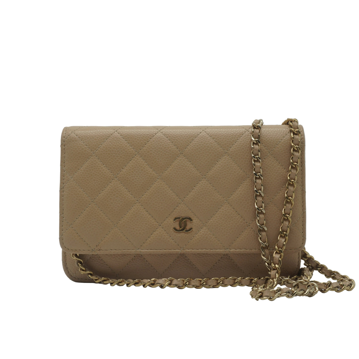 Chanel	Classic Wallet On Chain Beige Small GHW