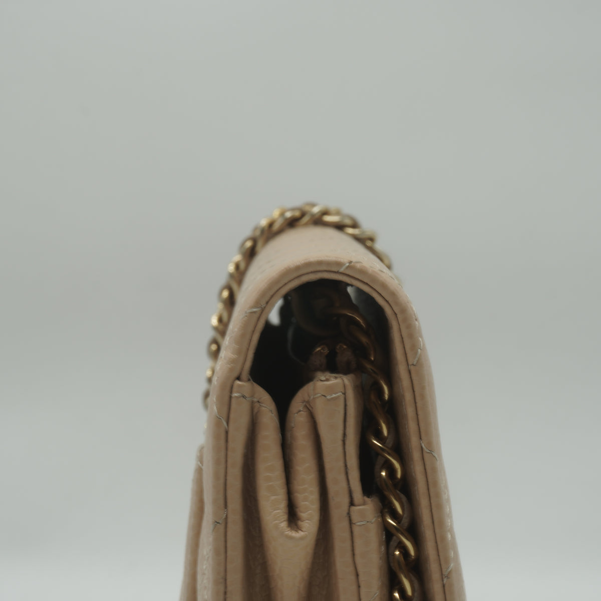 Chanel	Classic Wallet On Chain Beige Small GHW