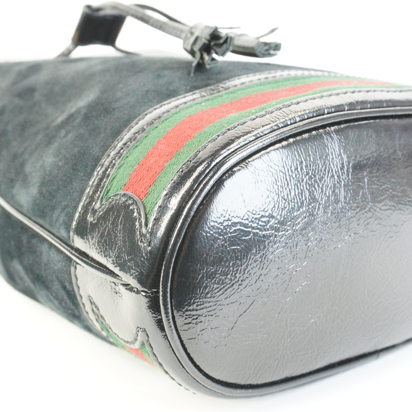Gucci	Small Ophidia Black Suede Bucket Bag Small GHW