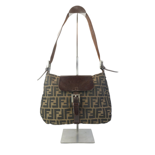 Fendi Zucca Shoulder Bag Brown and Black