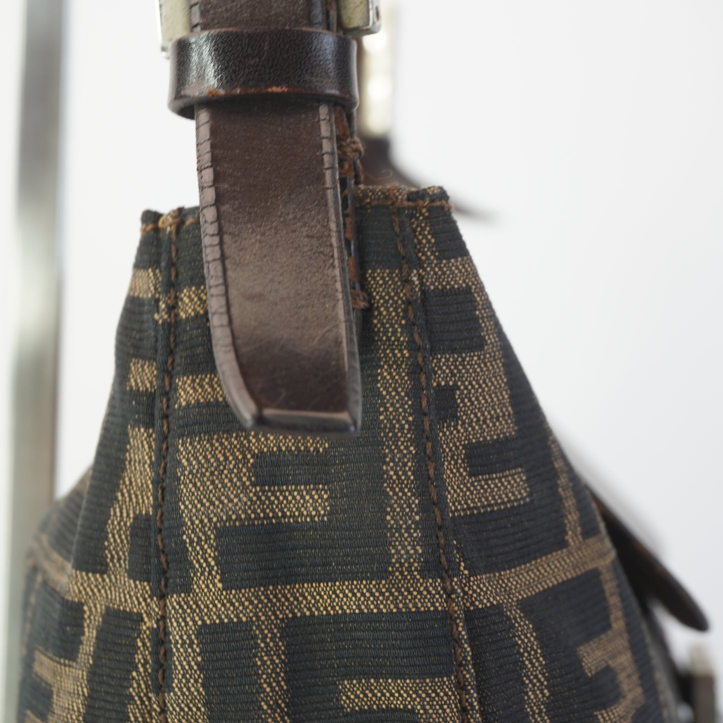 Fendi Zucca Shoulder Bag Brown and Black