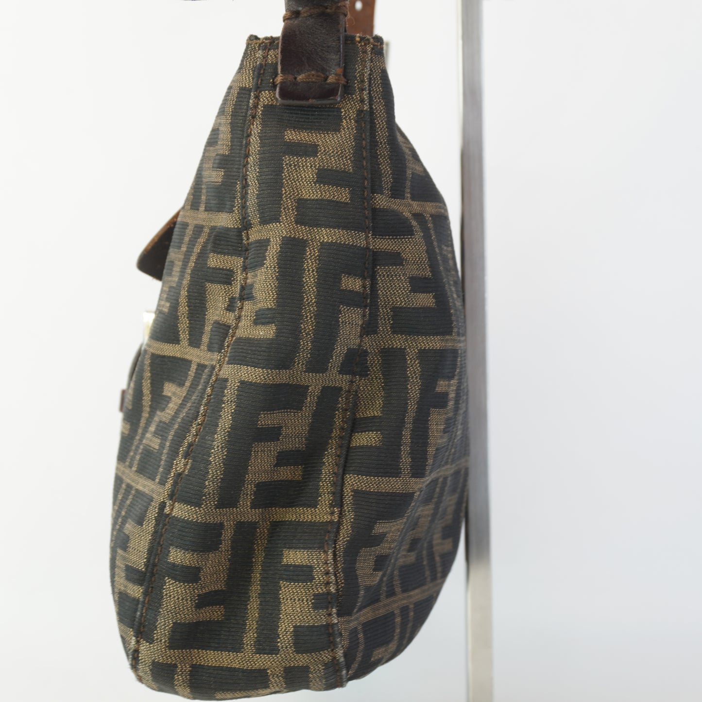 Fendi Zucca Shoulder Bag Brown and Black
