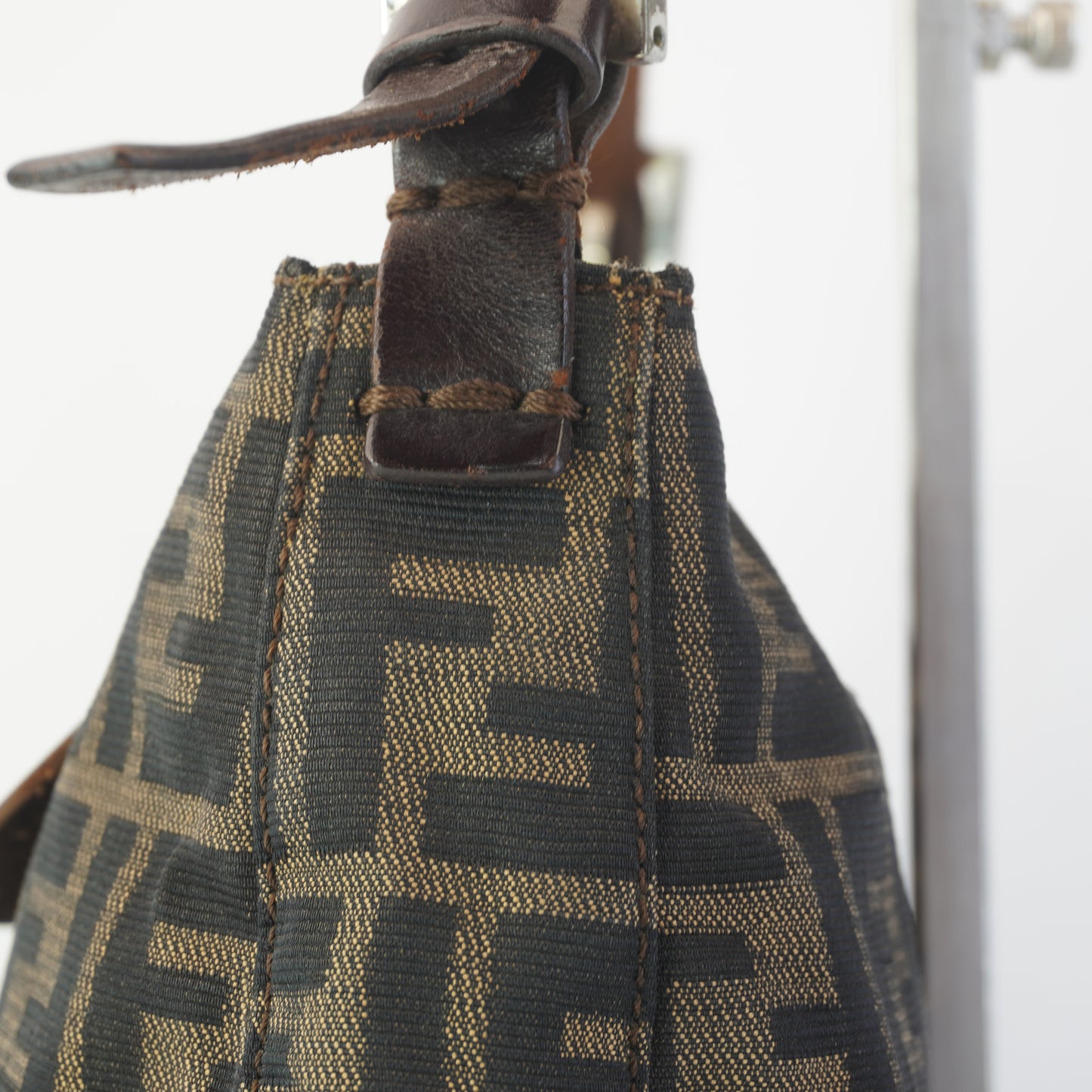 Fendi Zucca Shoulder Bag Brown and Black