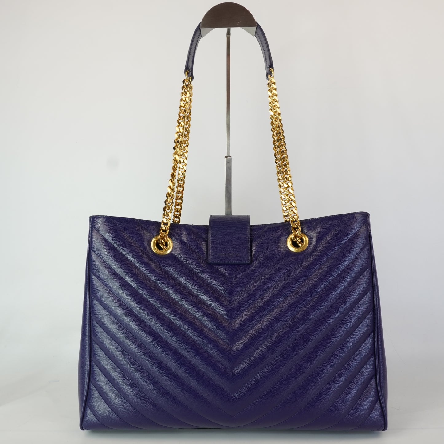 YSL	Cassandre Shopper Tote Bag, Blue