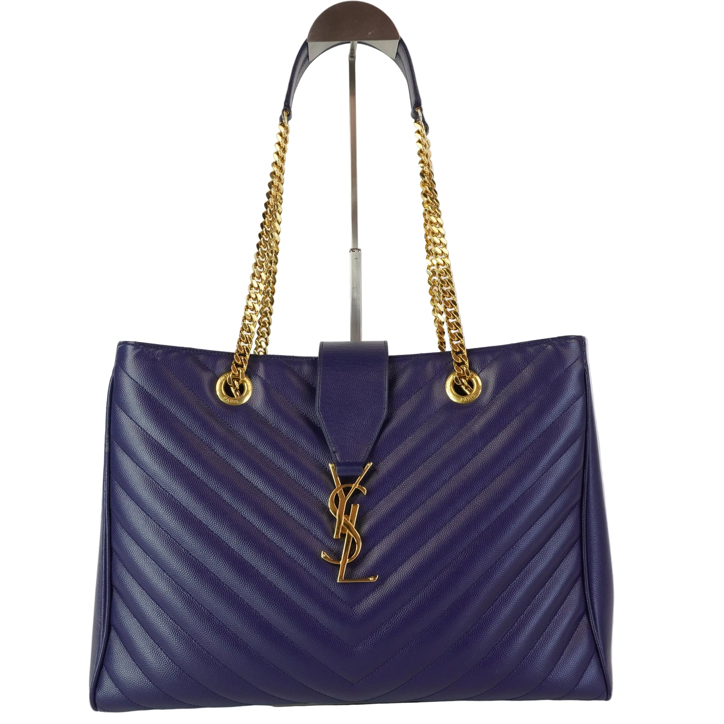 YSL	Cassandre Shopper Tote Bag, Blue