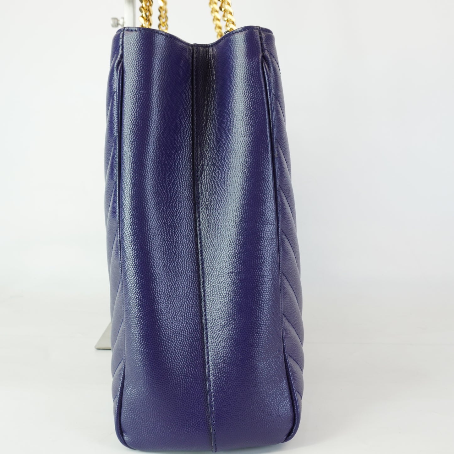 YSL	Cassandre Shopper Tote Bag, Blue