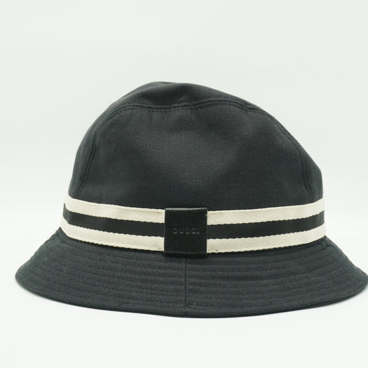 Gucci Navy web Bucket Hat