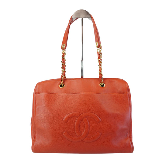 Chanel CC Timeless Zipped Tote Red