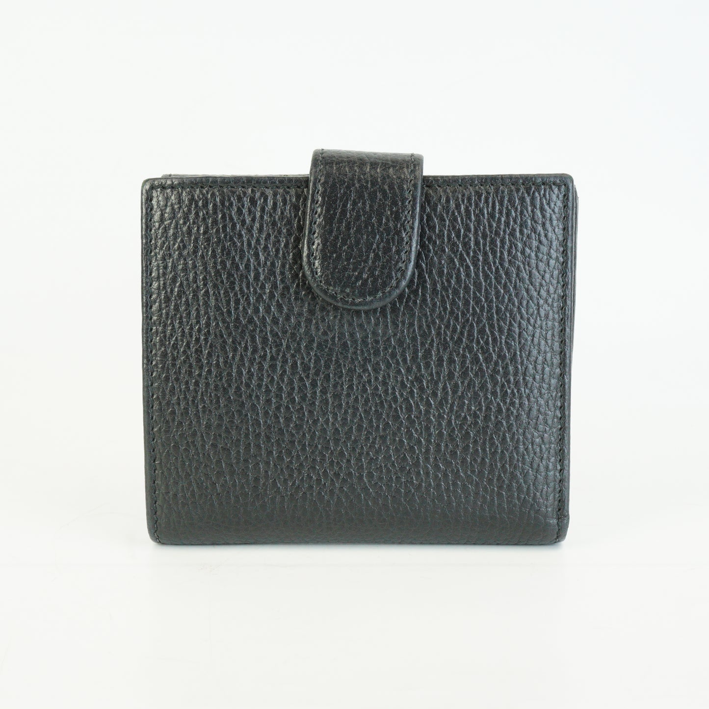 Gucci Interlocking G Pebbled Compact Wallet Black