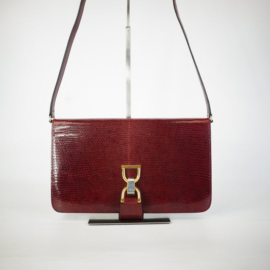 Gucci Burgundy Lizard Bag