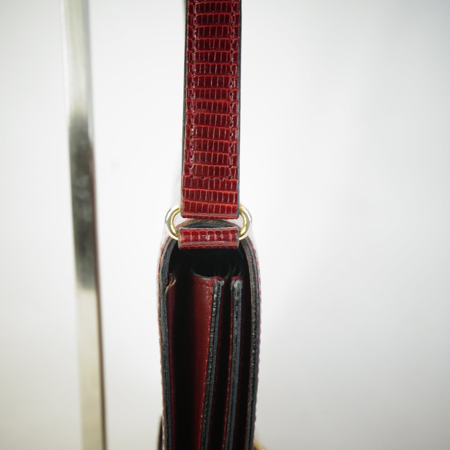 Gucci Burgundy Lizard Bag