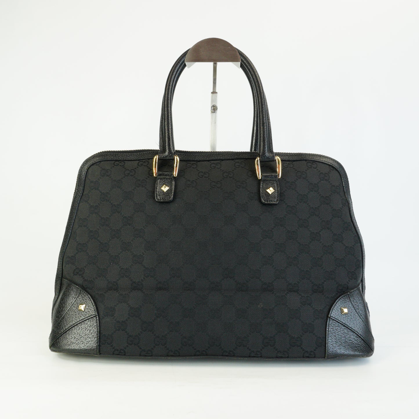 Gucci GG Canvas Dome Bag Black Large GHW