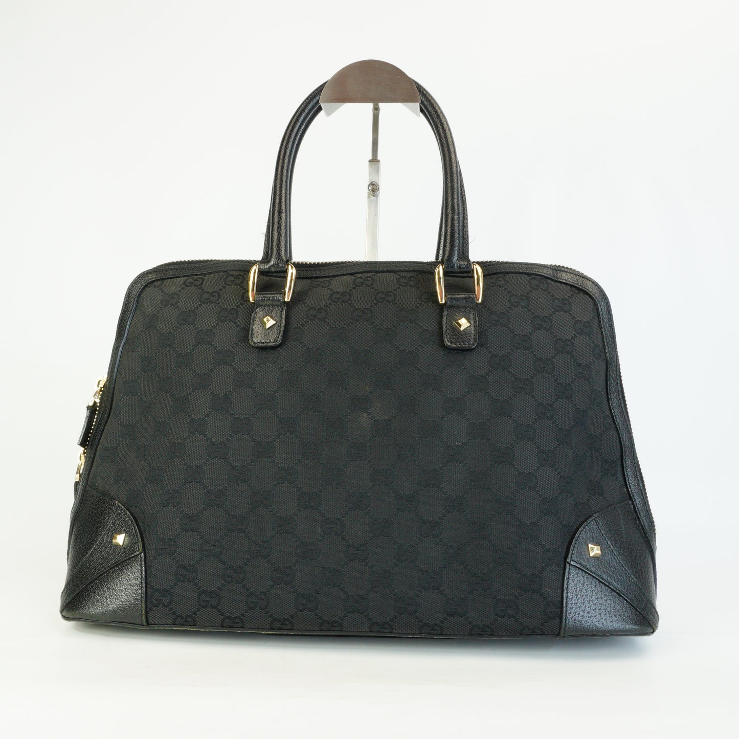 Gucci GG Canvas Dome Bag Black Large GHW