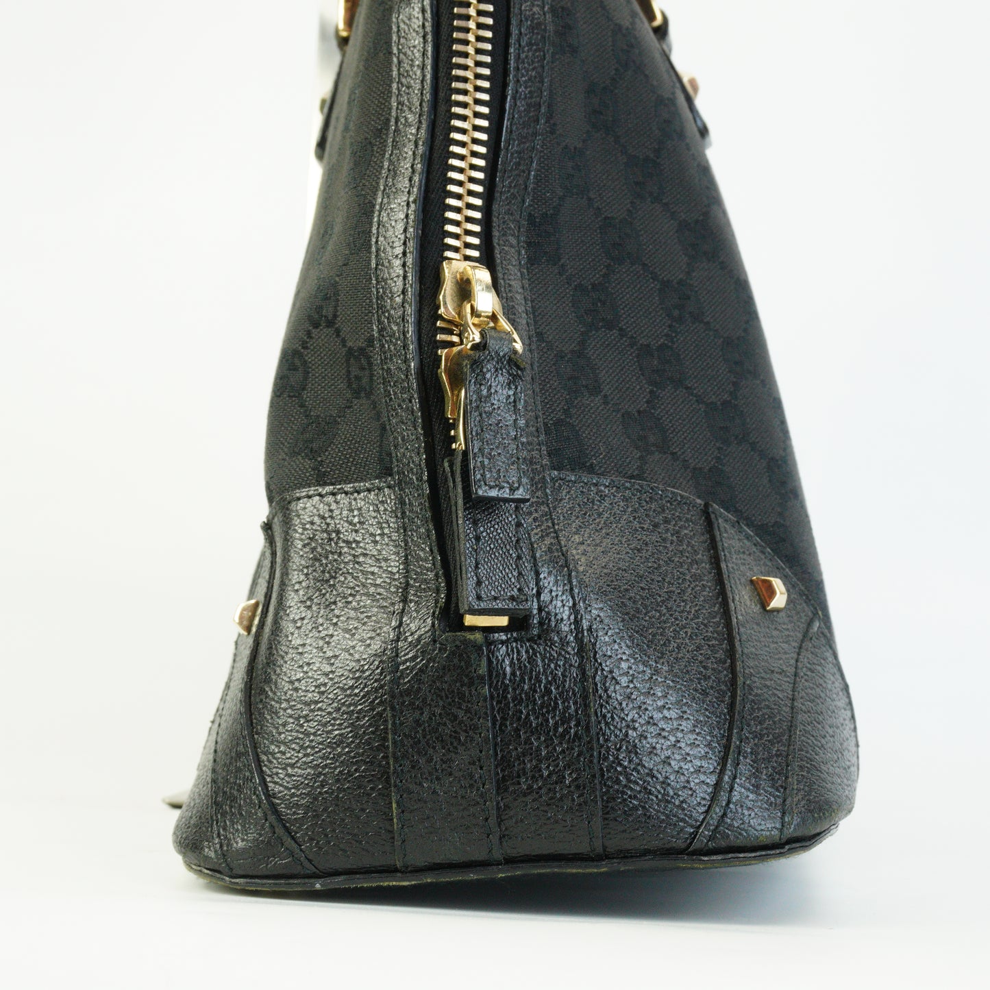 Gucci GG Canvas Dome Bag Black Large GHW