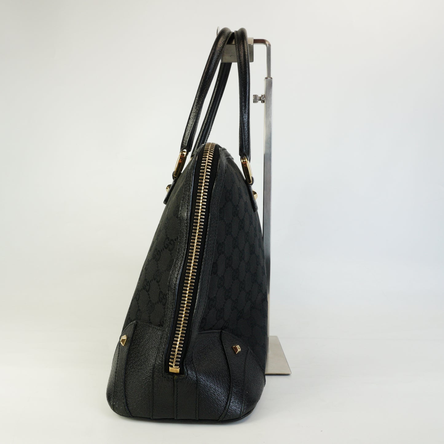 Gucci GG Canvas Dome Bag Black Large GHW