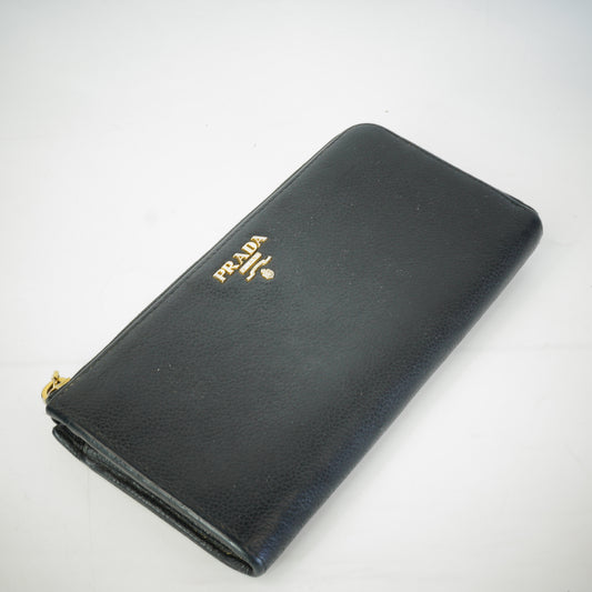Prada Vitello Daino Leather Zip Arround Wallet