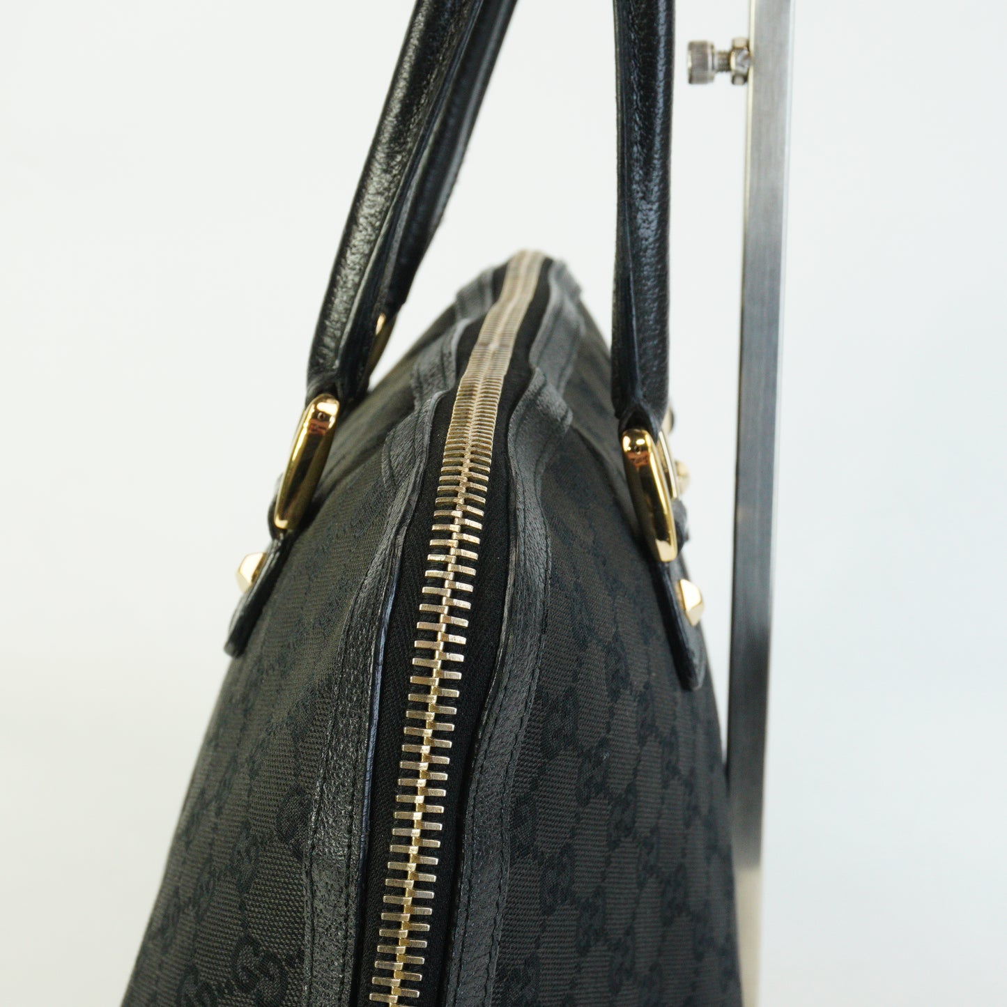 Gucci GG Canvas Dome Bag Black Large GHW
