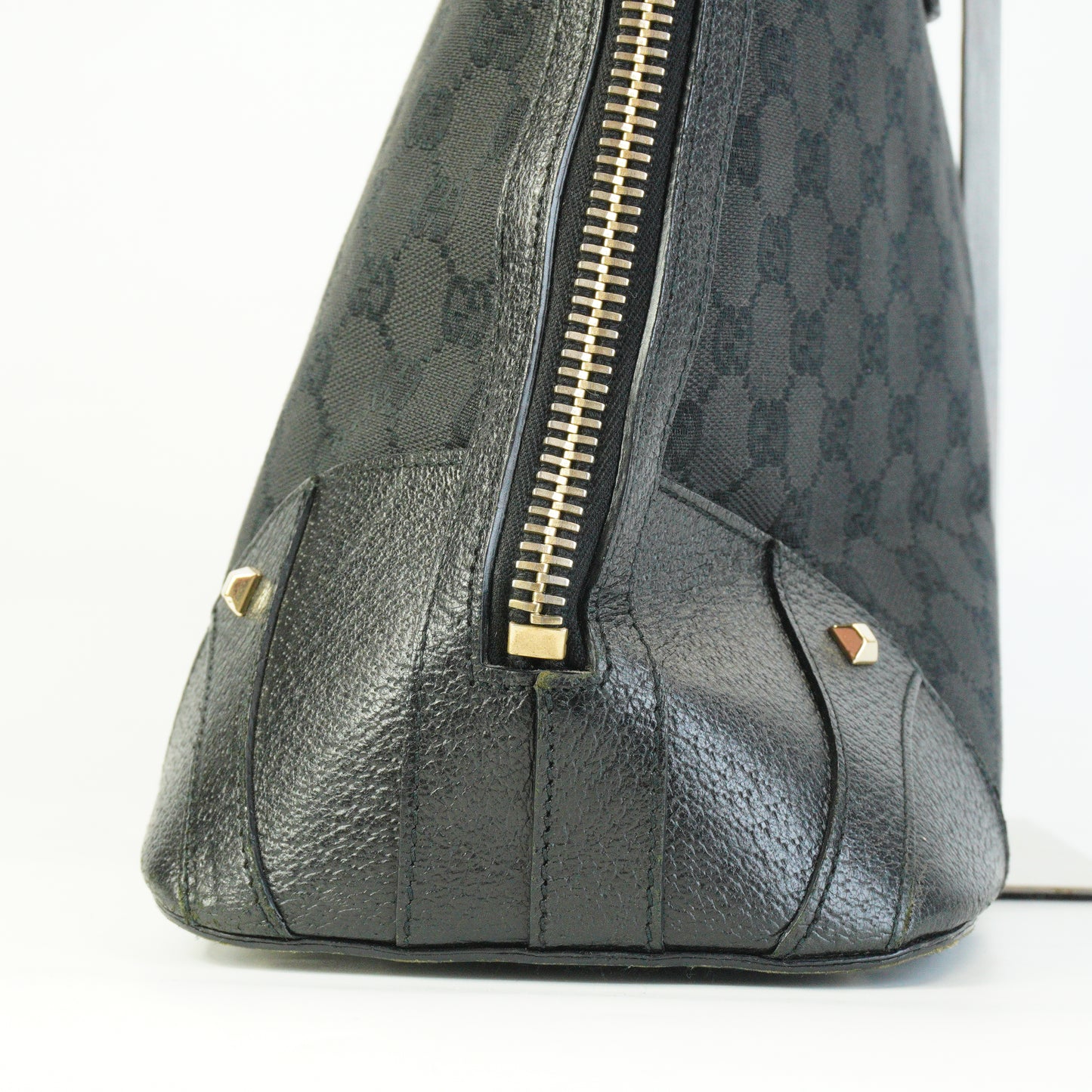 Gucci GG Canvas Dome Bag Black Large GHW
