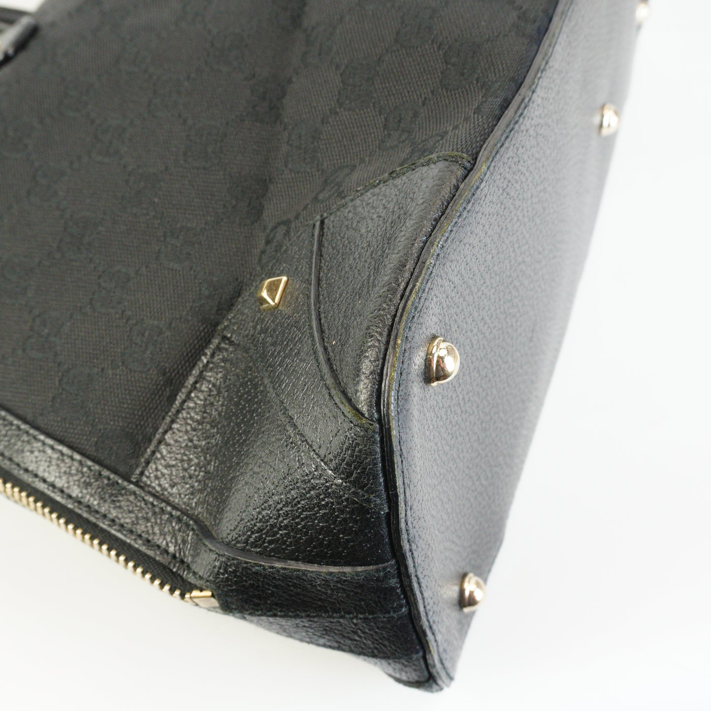 Gucci GG Canvas Dome Bag Black Large GHW