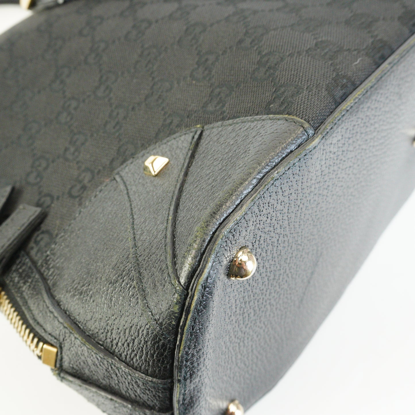 Gucci GG Canvas Dome Bag Black Large GHW