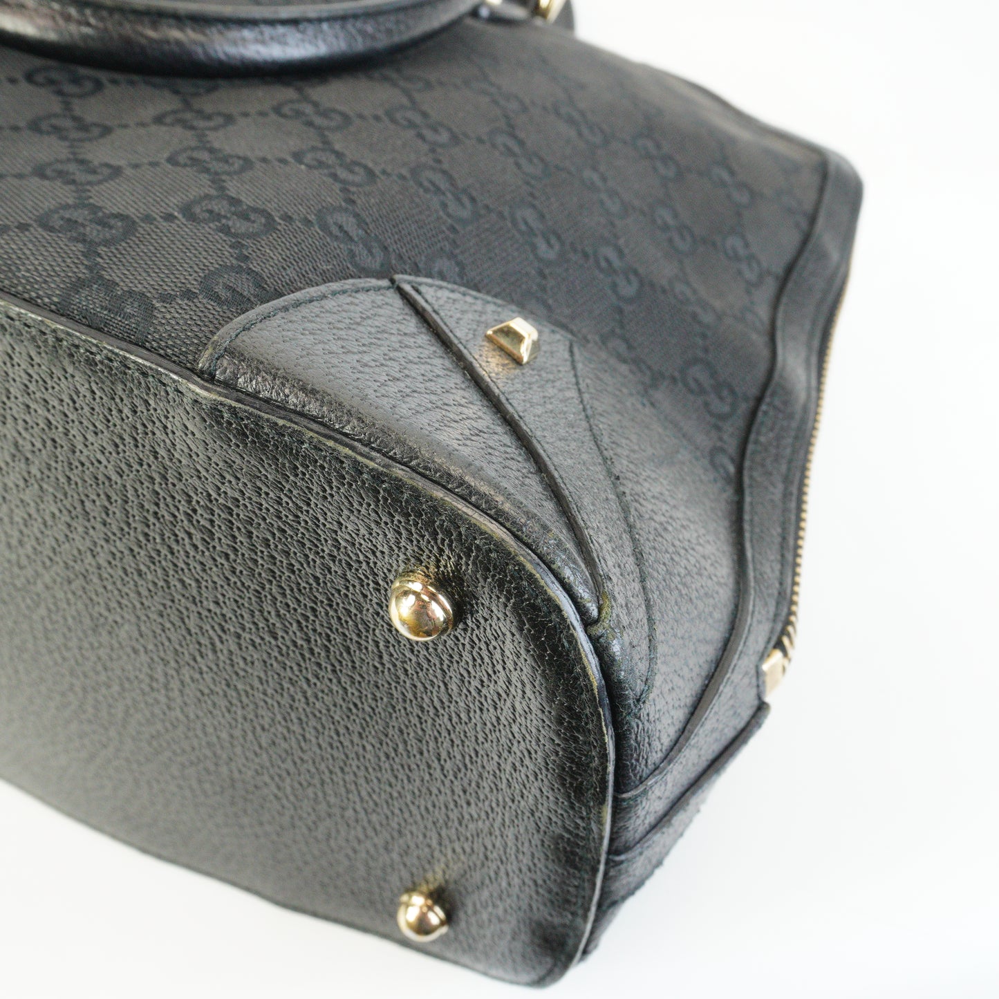 Gucci GG Canvas Dome Bag Black Large GHW