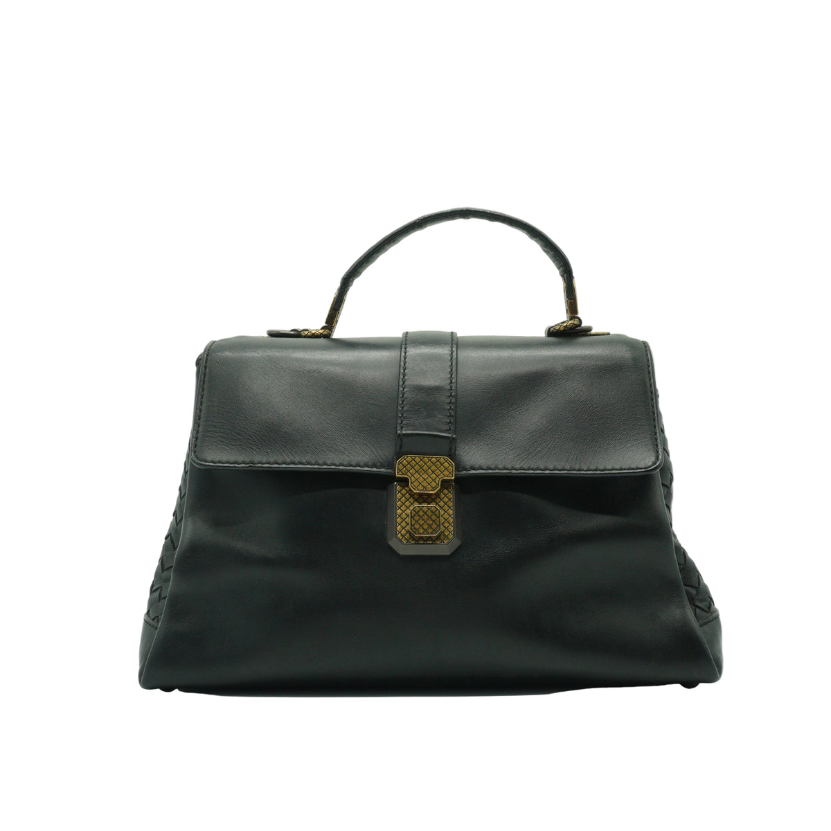 Bottega Veneta	Piazza Bag Black Medium GHW