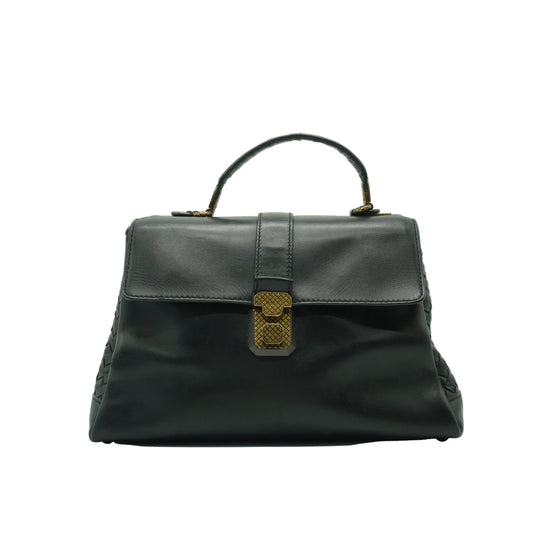 Bottega Veneta	Piazza Bag Black Medium GHW