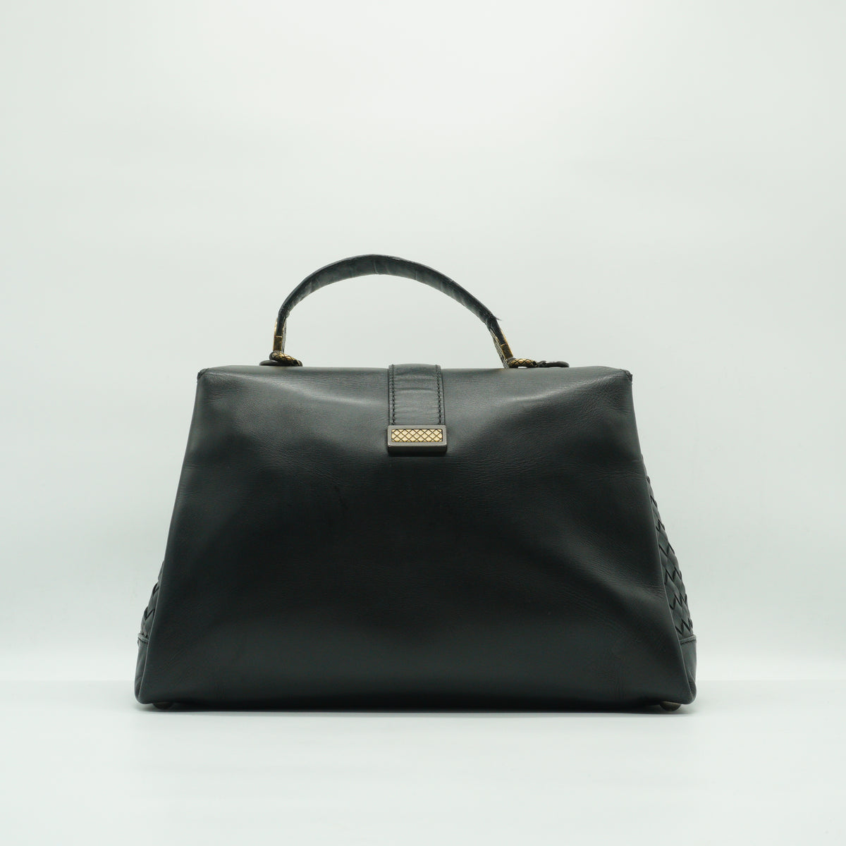 Bottega Veneta	Piazza Bag Black Medium GHW