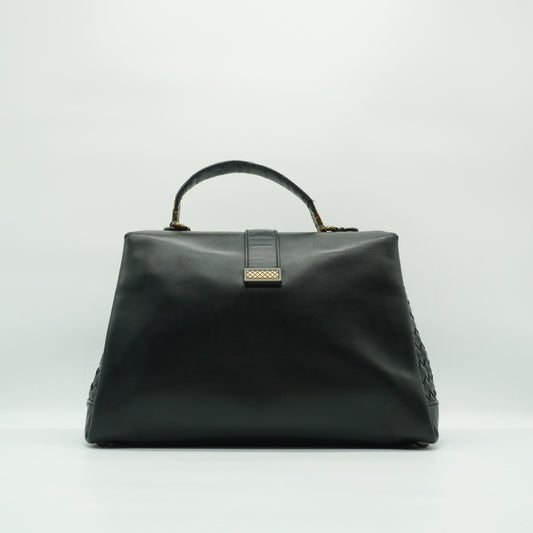 Bottega Veneta	Piazza Bag Black Medium GHW