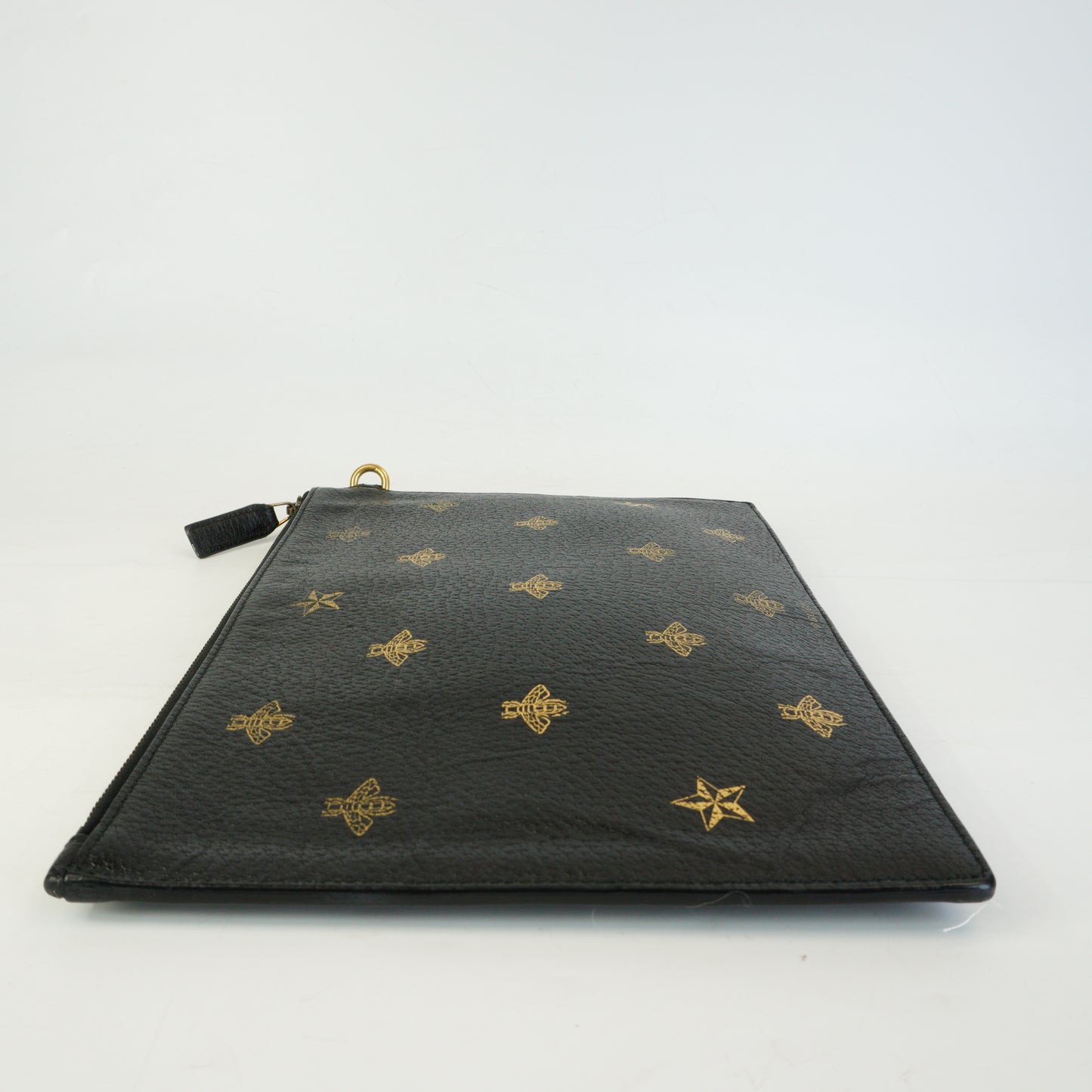 Gucci Calfskin Bee Star Clutch Bag Black GHW