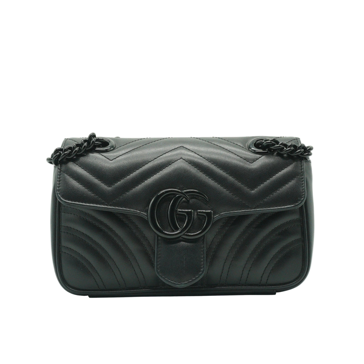 Gucci	GG Marmont Metelasse Bag Black Small MHW