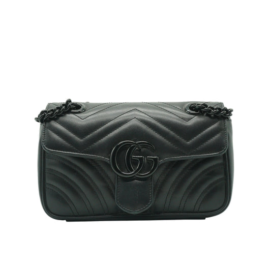 Gucci	GG Marmont Metelasse Bag Black Small MHW