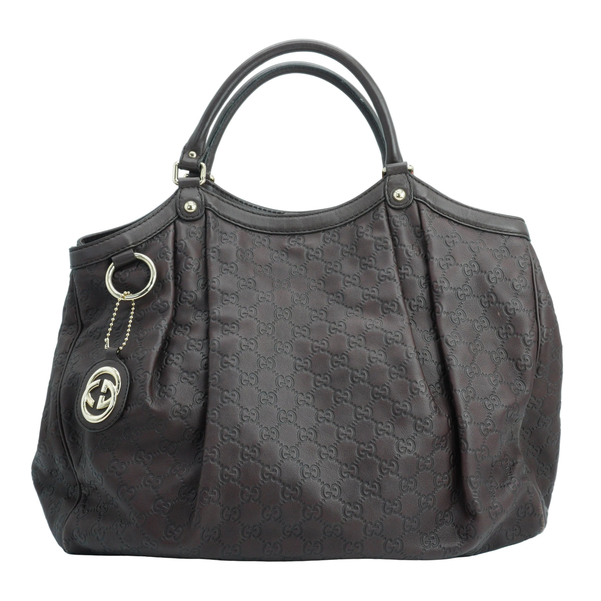 Gucci Guccissima Leather Sukey Atote Brown Large GHW