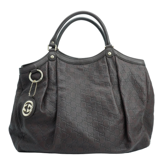 Gucci Guccissima Leather Sukey Atote Brown Large GHW