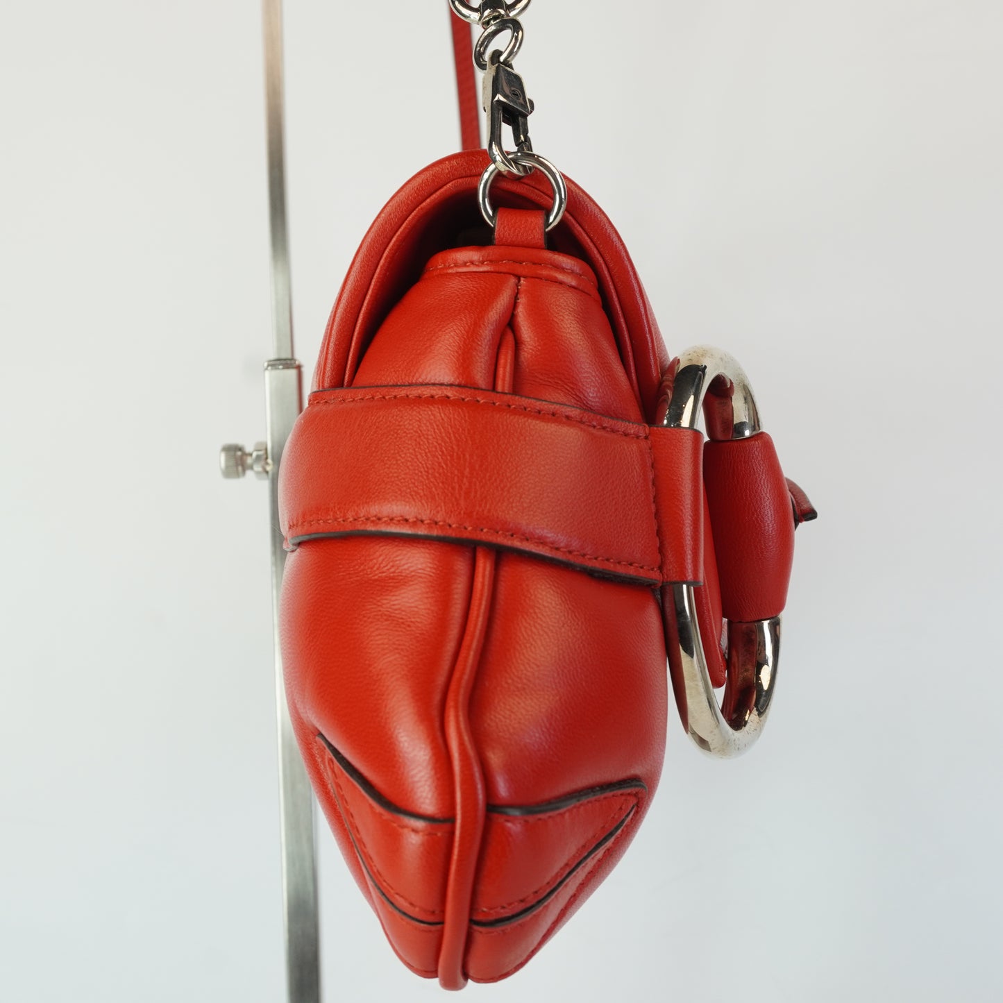 Gucci Horsebit Chain Shoulder Bag Red