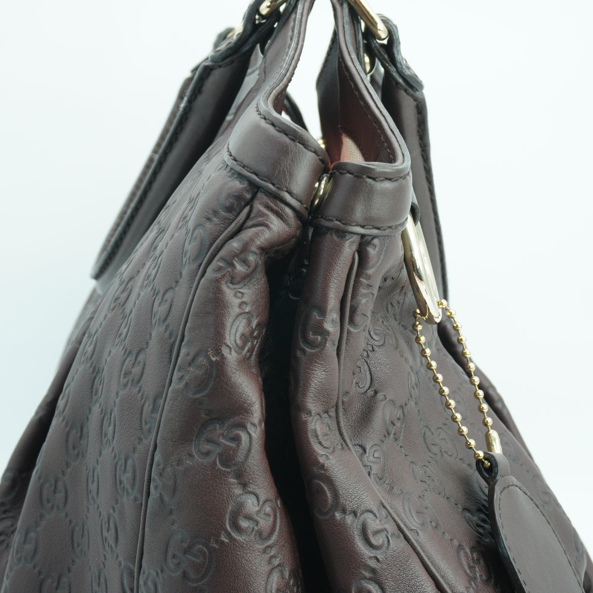 Gucci Guccissima Leather Sukey Atote Brown Large GHW