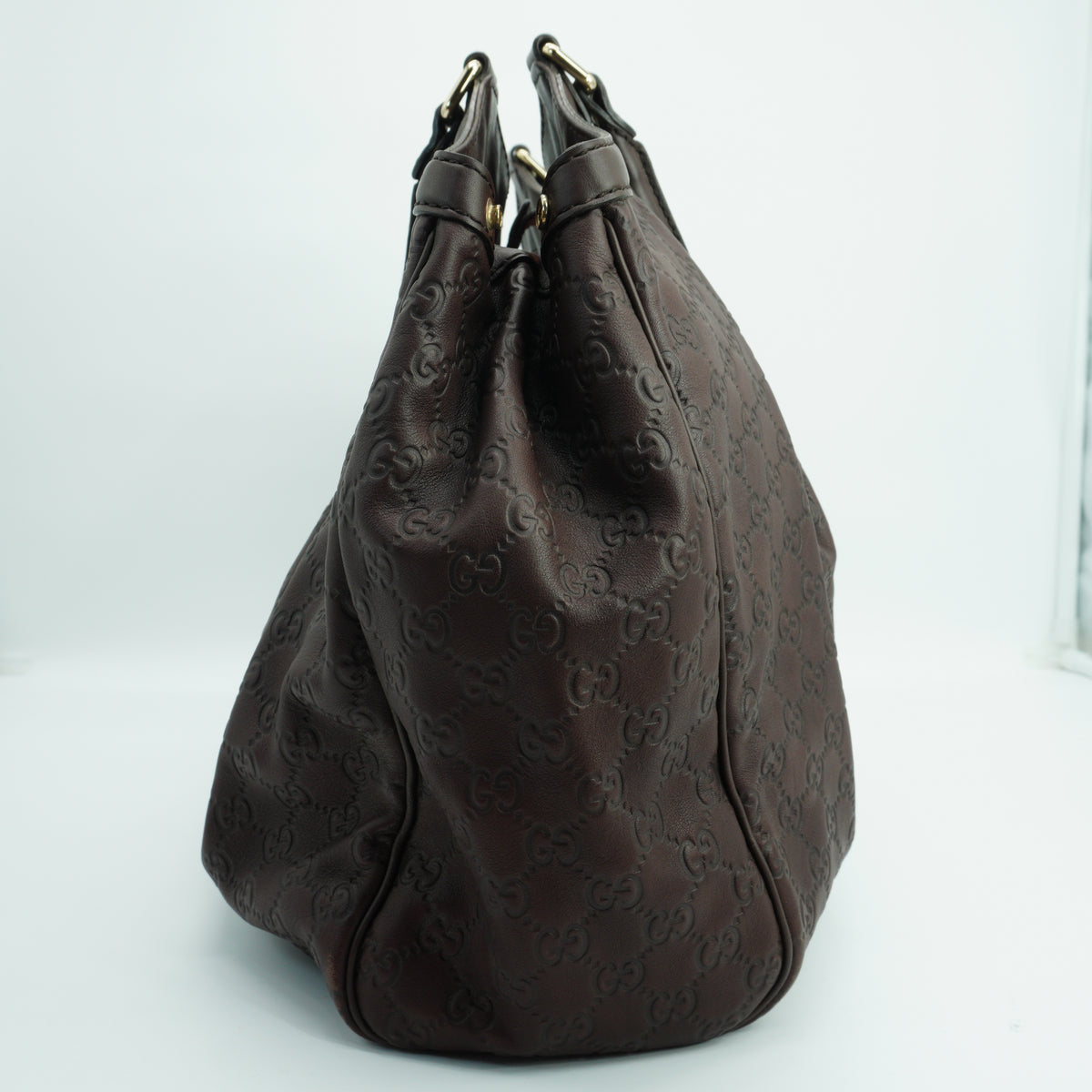 Gucci Guccissima Leather Sukey Atote Brown Large GHW