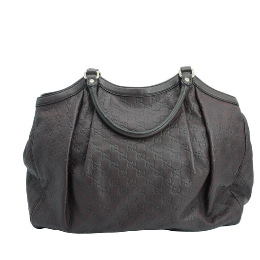 Gucci Guccissima Leather Sukey Atote Brown Large GHW