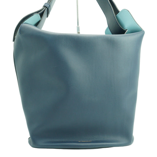 Burberry Bucket Bag Navy Blue Medium GHW