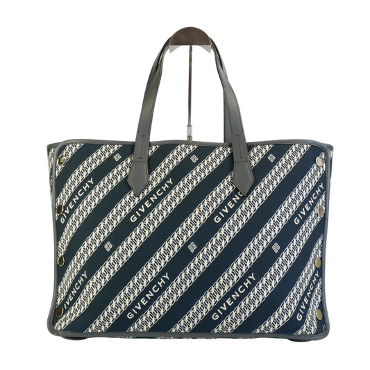 Givenchy Blue Jacquard Tote GHW Medium