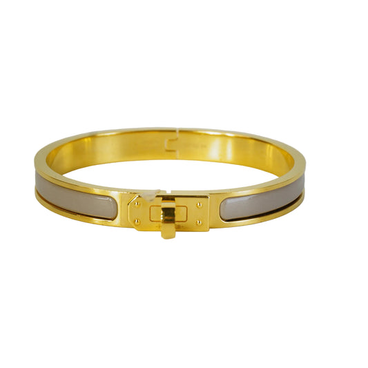 Hermes	Minniclic Kelly Bracelet gray&gold