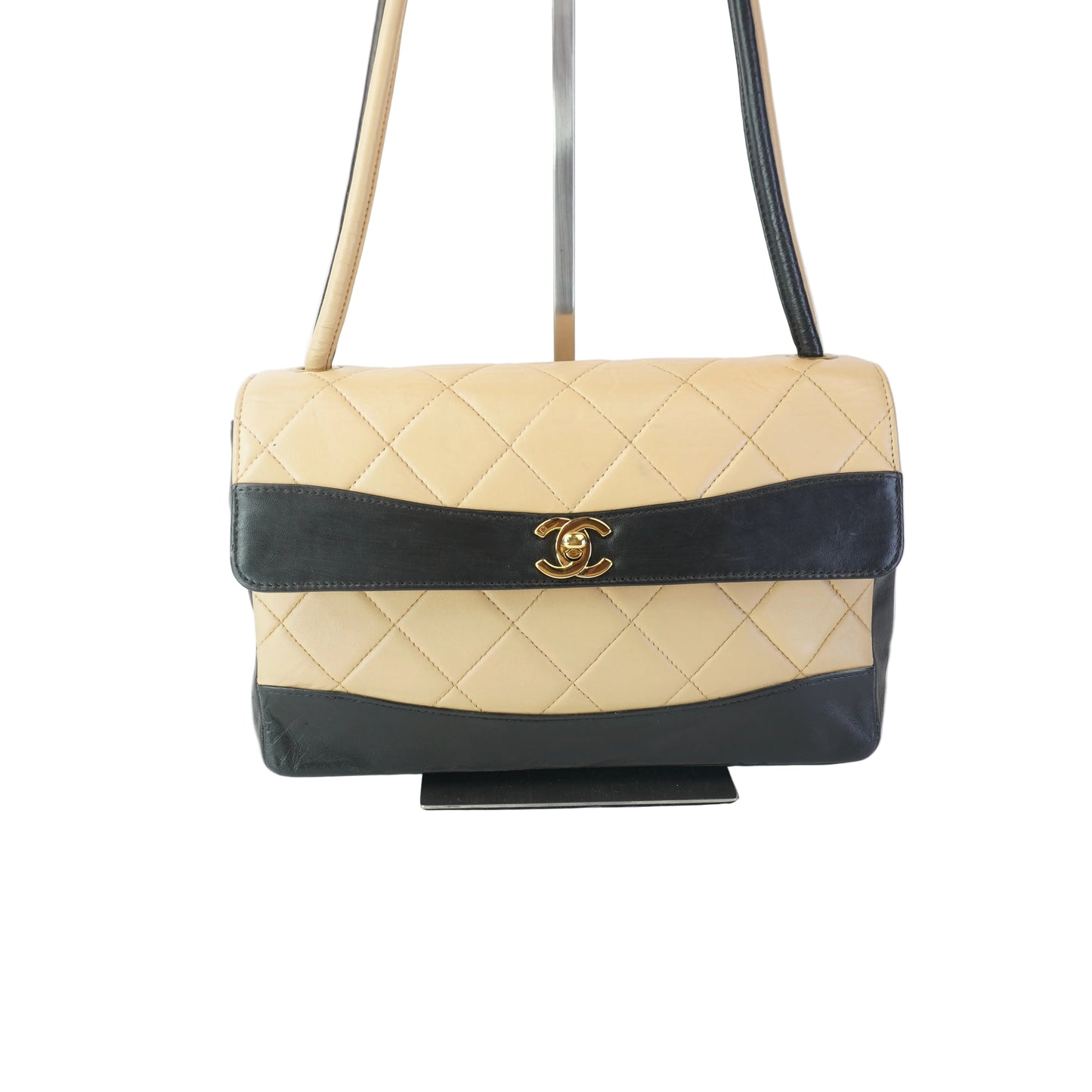 Chanel Bi-color Flap Beige
