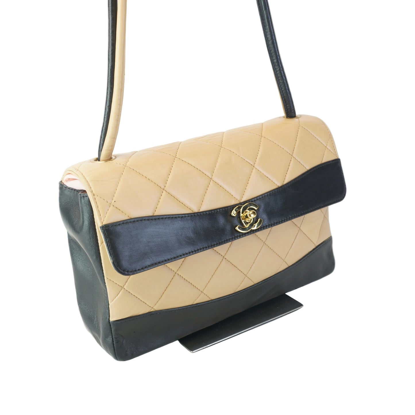 Chanel Bi-color Flap Beige