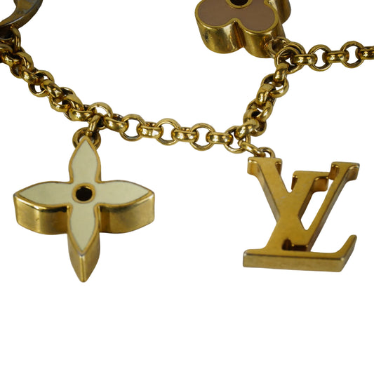 Louis Vuitton Fleurde monogram bag charm chain GHW