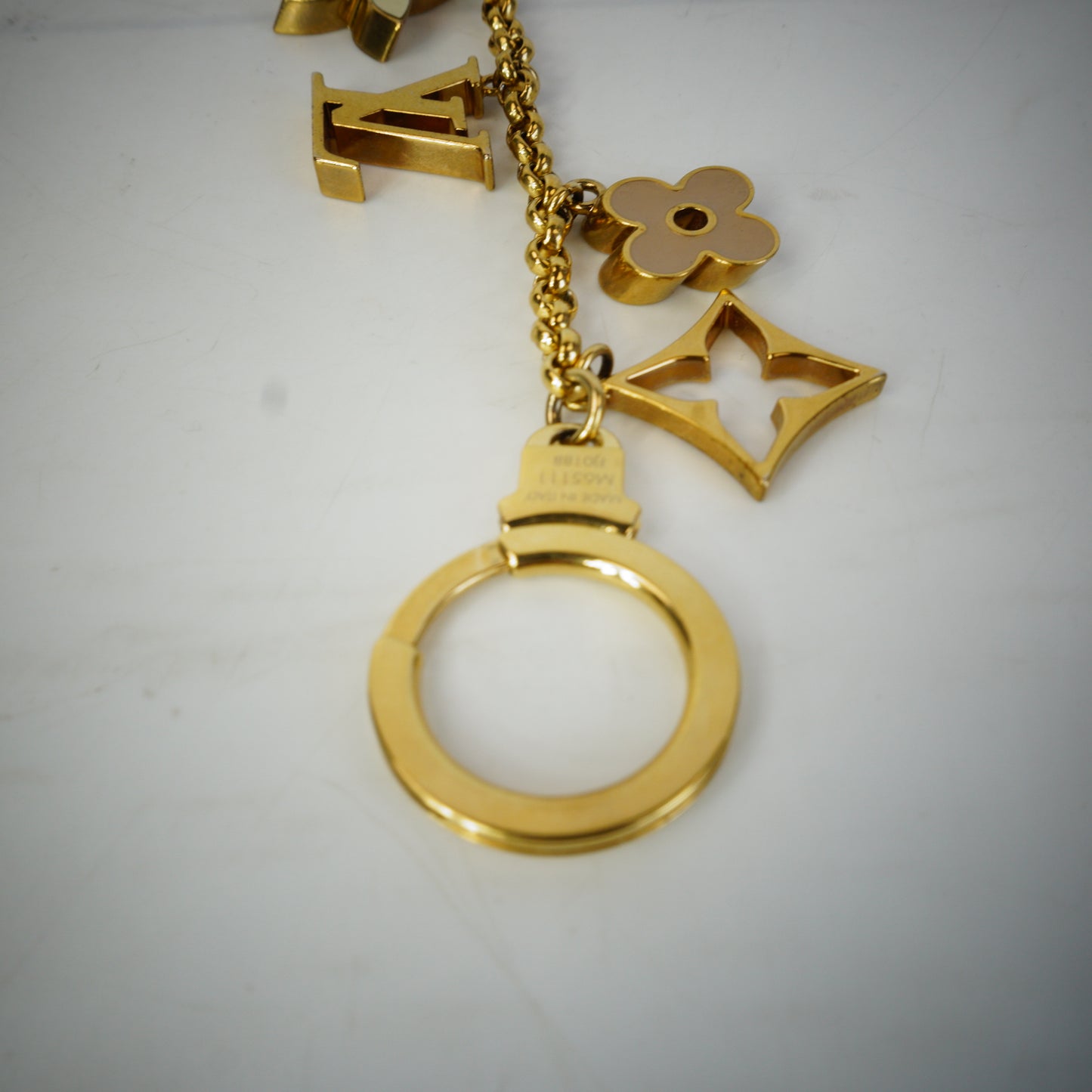 Louis Vuitton Fleurde monogram bag charm chain GHW