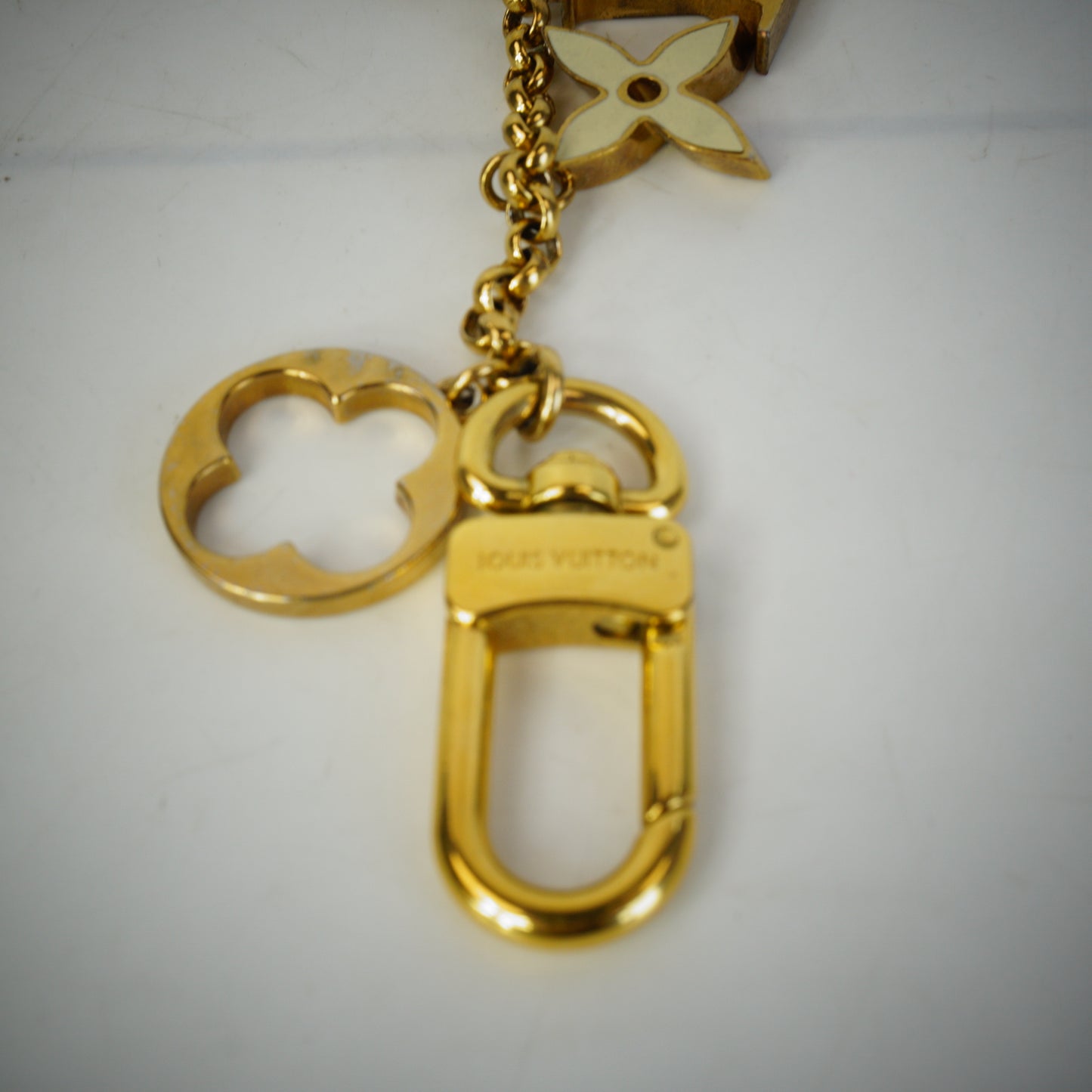 Louis Vuitton Fleurde monogram bag charm chain GHW